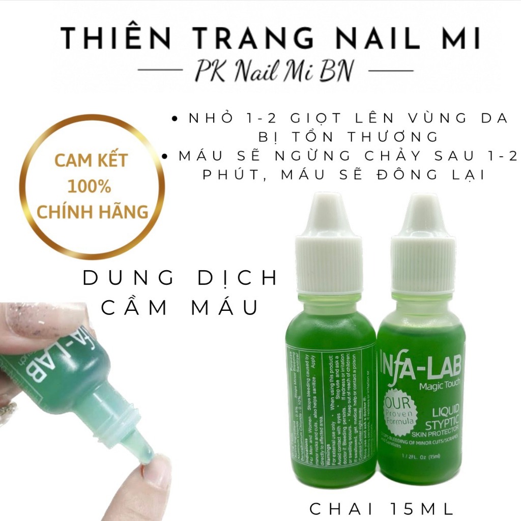 Dung dịch cầm máu khi nhặt da làm móng