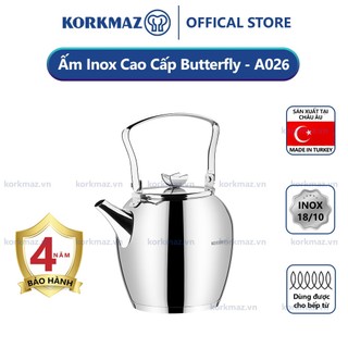 Bình trà inox cao cấp korkmaz butterfly 2.3 lít - sản xuất thổ nhĩ kỳ - ø13.5x18cm - a026