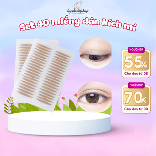 Miếng dán kích mí vân lưới siêu tàng hình set 40 cái dán tạo mí ren giúp đôi mắt to tròn tự nhiên Uynchan