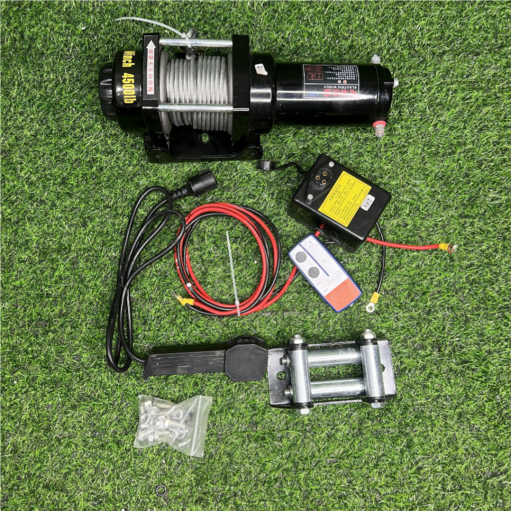 Tời cáp 4500lbs dùng điện ác quy 12/24V || Lực kéo ngang 2041kg , Kéo nâng hạ 306kg