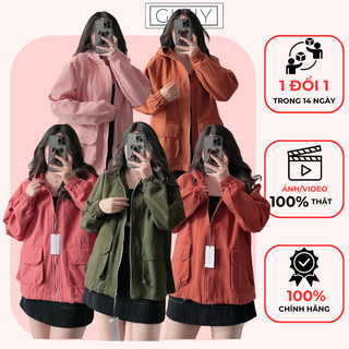 Áo khoác kaki MOCA, áo khoác chống nắng có nón thời trang - có túi trong - áo khoác tặng mẹ, áo khoác tặng bà MCGIN