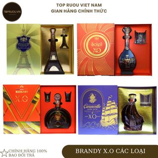 Brandy XO Pháp Leopold Extra - Matignon - Soleil - Caravelle 700ml