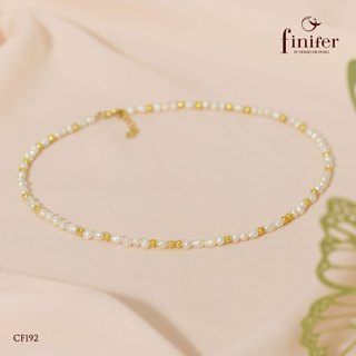 Chuỗi cổ ngọc trai thật, bạc quý kim với thiết kế tinh xảo, thanh lịch - CF192 - Finifer by Hoang Gia Pearl
