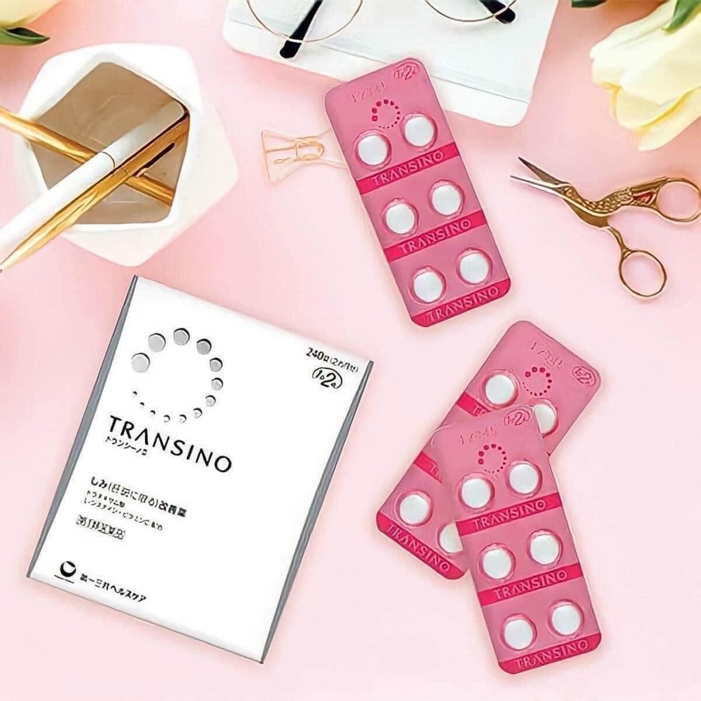 Hộp Trắng - Viên Uống Trắng Da Giảm Nám Hạn Chế Tàn Nhang Transino Viên Nhật Bản [Date 2026]