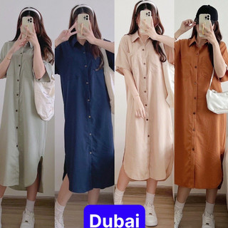 ĐẦM VÁY NỮ CỔ SƠ MI TÚI NGỰC  VÁY NỮ MẶC TÔN DÁNG PHONG CÁCH CAO CẤP NEW  - DUBAI FASHION