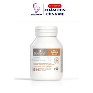 Viên uống canxi sữa cho trẻ Bio Island Milk Calcium For Kid 90 viên của Úc tăng cường hệ miễn dịch