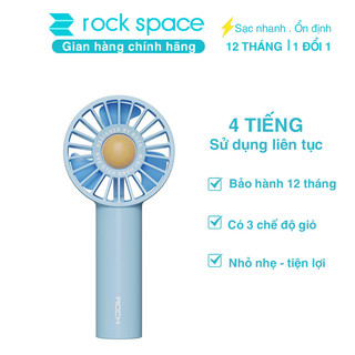 Quạt tích điện mini sạc cầm tay Rockspace 3 chế độ gió siêu mát nhỏ nhẹ tiện lợi hàng chính hãng bảo hành 12 tháng