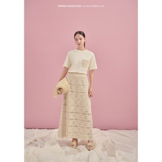 Set áo thun tay ngắn và váy ren dài COCOBEBE REY SET