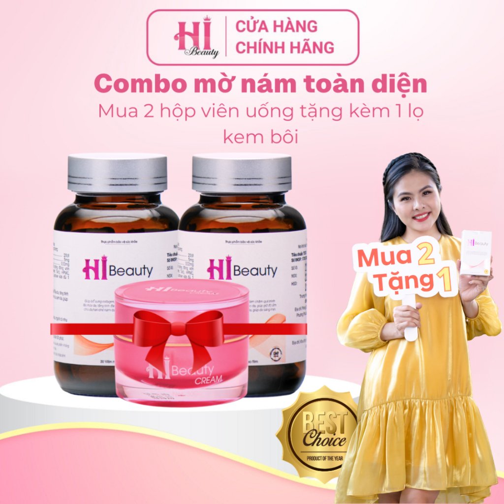 Combo 2 Hộp Viên Uống Hi Beauty - Dưỡng trắng da, mờ nám, phục hồi da (hộp 30 viên)