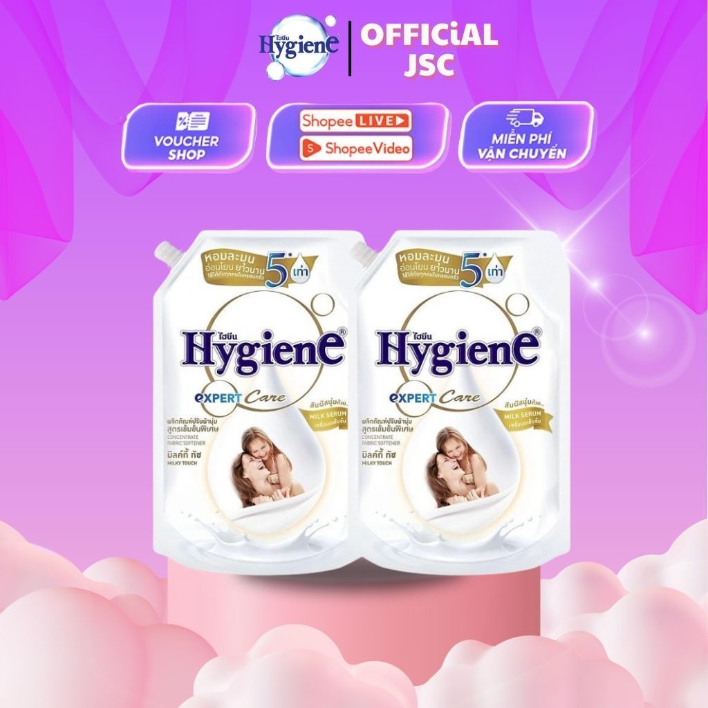 Combo 2 Nước Xả Vải Hygiene Thái Lan  Milky Touch Milk Serum Expert Care [Trắng By] 1300ml ..,