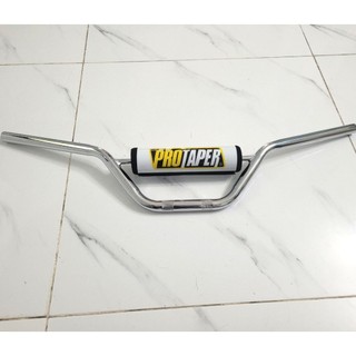 Ghi đông thép Bạc 22mm dài 74cm cao 15cm ốp mút protaper