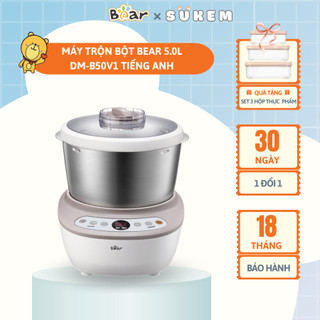 Máy Trộn Bột Bear 5L Inox 304, Ủ Bột, Nhào Bột, Nhồi Bột Nhanh, Công Suất Lớn Chống Dính DM-B50V1