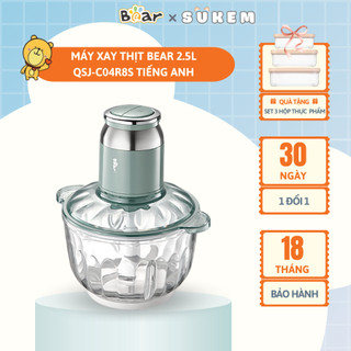 Máy Xay Thịt Bear 2.5L Đa Năng Xay Tỏi Ớt, Xay Đồ Ăn Dặm Cho Bé Động Cơ Mạnh Mẽ QSJ-C04R8S