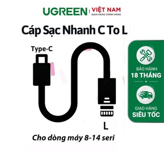 Cáp sạc nhanh UGREEN C to L  20W 3A chân USB-C Type C-L chính hãng 