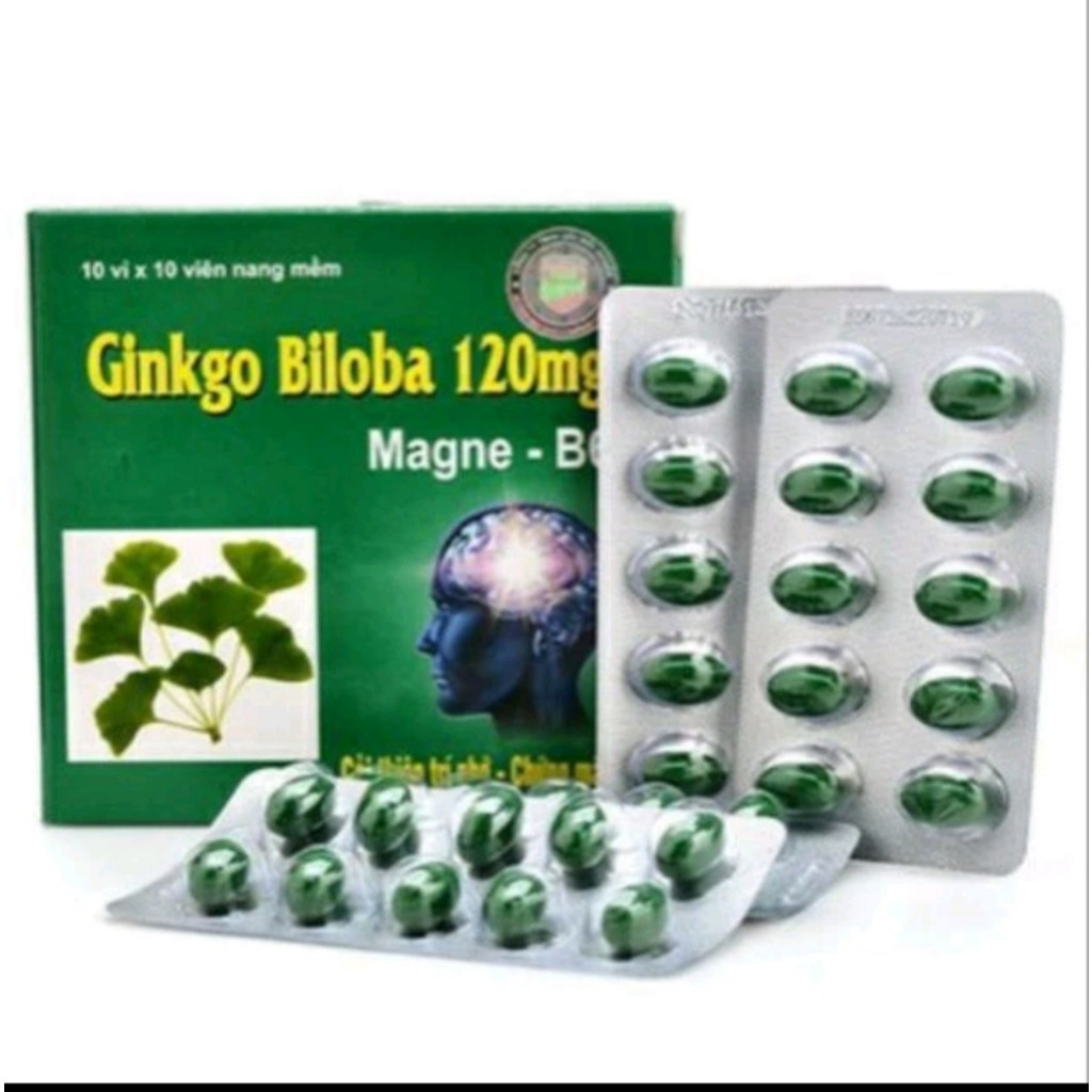 [Hộp 100 viên] Ginkgo Biloba 120mg Bổ Sung Dưỡng Chất Cho Não Q10