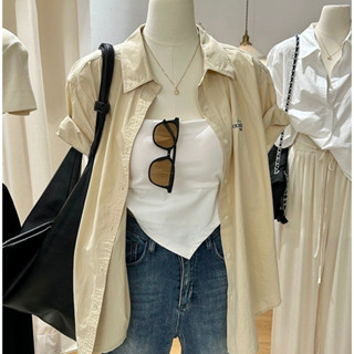 Áo sơ mi NGẮN TAY nam nữ unisex đuôi tôm Royal 801