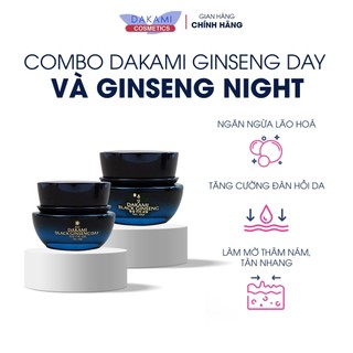 Combo Dưỡng Da Ngày Đêm Dakami Sâm Đen - Kem dưỡng da Hàn Quốc hỗ trợ làm mờ nếp nhăn, ngăn ngừa lão