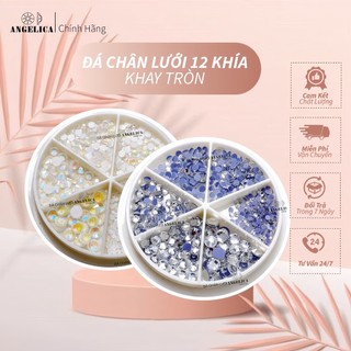 Khay Tròn Đá Chân Lưới Nail 12 Khía Đủ Màu Trang Trí Móng ANGELICA KT