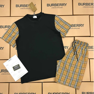 Bộ quần áo Burberry nam nữ unisex cao cấp fom rộng tay lỡ cổ tròn 250gsm cotton local brand