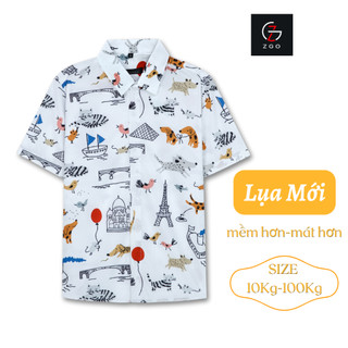 Áo sơ mi đi biển họa tiết THÁI KHANG vải lụa mềm mặc thoải mái không nhăn rất mát A3D19