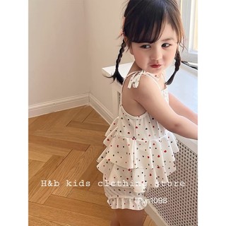 Bikini 2 mảnh chấm bi bé gái