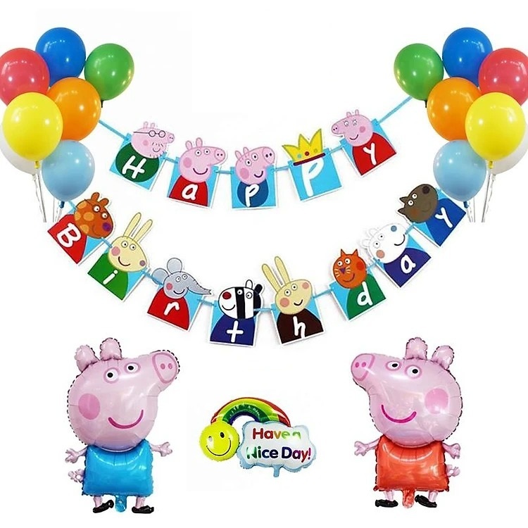 Combo trang trí sinh nhật chủ đề heo Peppa