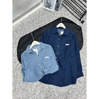 Sơ mi denim form rộng (ảnh thật/ có sẵn)