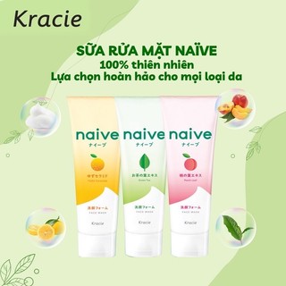Sữa Rửa Mặt Kracie Naive Nhật Bản dưỡng sáng da, ngăn ngừa mụn 130g