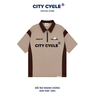 Áo Polo Local Brand Ngắn Tay Zip Sleepy City Cycle cổ bẻ form rộng nam nữ oversize unisex