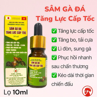 Sâm tăng lực gà đá cấp tốc, hồi phục sau đá lọ 10ml tăng bo, tải cựa tốt, lì đòn