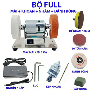 Máy mài 2 đá mini để bàn tiện dụng DIY