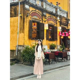 Florence- Set áo yếm cổ yếm form chữ A và quần ống suông