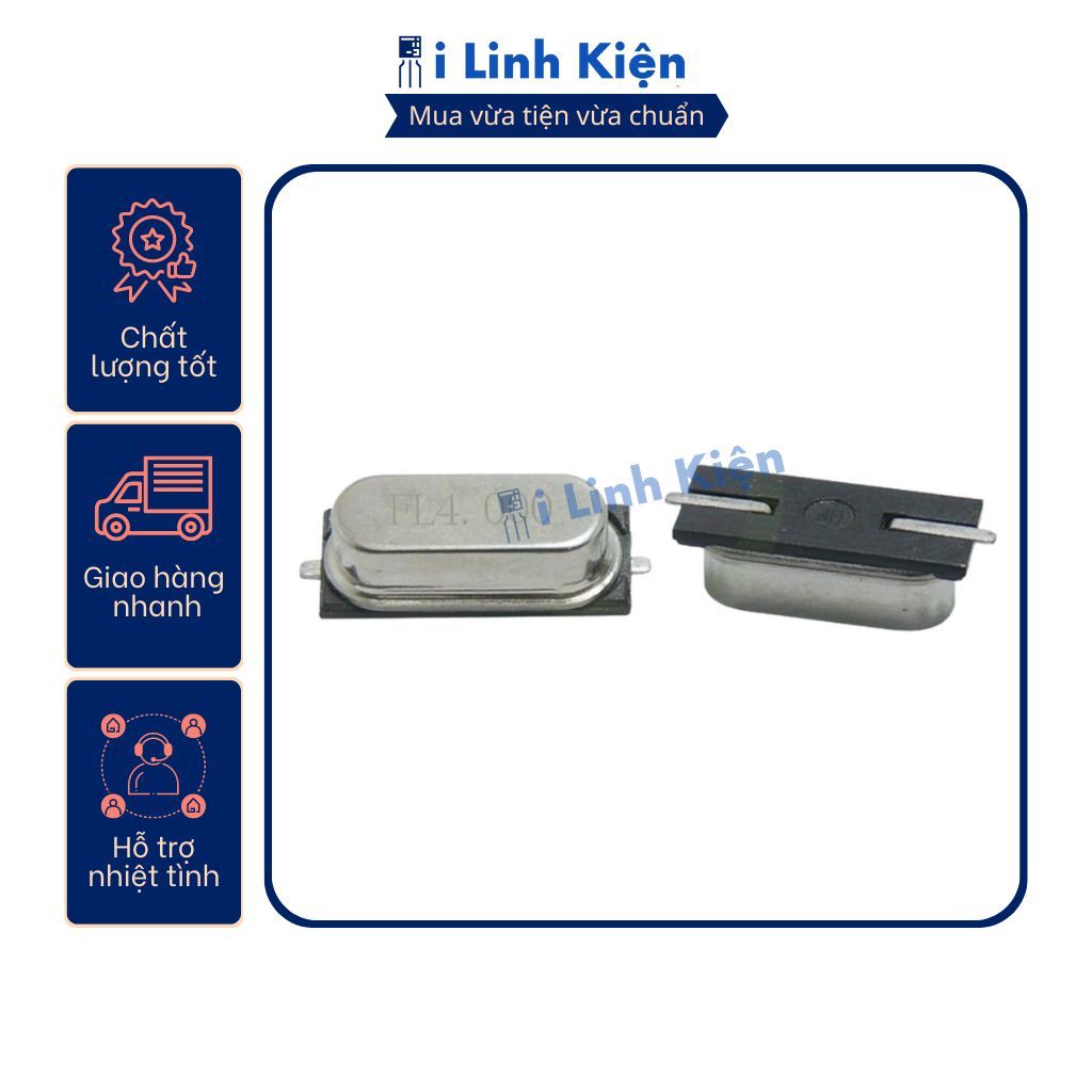 Thạch anh chân dán 49SMD 16Mhz/20Mhz/22.1184Mhz/24Mhz/25Mhz/27.12Mhz/32Mhz