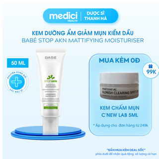 Kem dưỡng giảm mụn kiềm dầu LABORATORIOS BABÉ STOP AKN MATTIFYING MOISTURISER 50ml