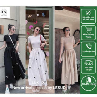 ĐẦM THUN XÒE DÀI KÈM NƠ Trần Hân Shop 3008609