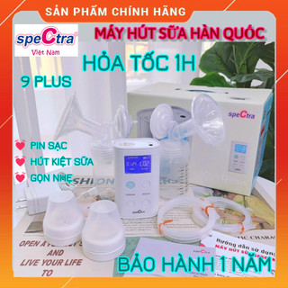 (HỏaTốc1h) Máy hút sữa điện đôi SPECTRA 9 PLUS pin sạc, hút kiệt - Máy kích sữa 9Plus, máy vắt sữa Hàn Quốc - Chính hãng