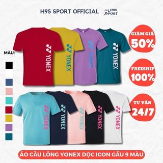 Áo cầu lông unisex Yonex 9 màu basic chất đẹp, hàng loại 1, dùng trong tập luyện, nam nữ mặc đẹp - H95 Sport Official