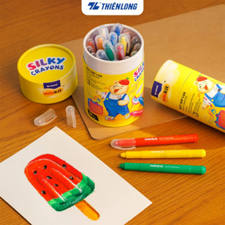 Bút sáp lụa vặn - Silky Crayons Thiên Long Colokit - Mềm khô nhanh không lem