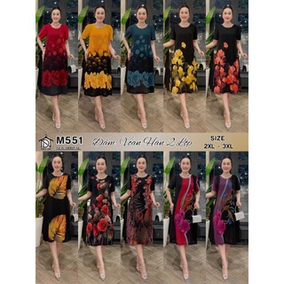Đầm trung niên thiết kế đầm voan hoa sang trọng tặng mẹ mặc hè Nhã Uyên Fashion M551