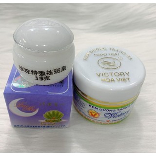 Combo kem dưỡng trắng da hoa việt và nữa vầng trăng