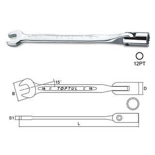 Cờ lê điếu 8mm toptul aeeb0808 8-19mm