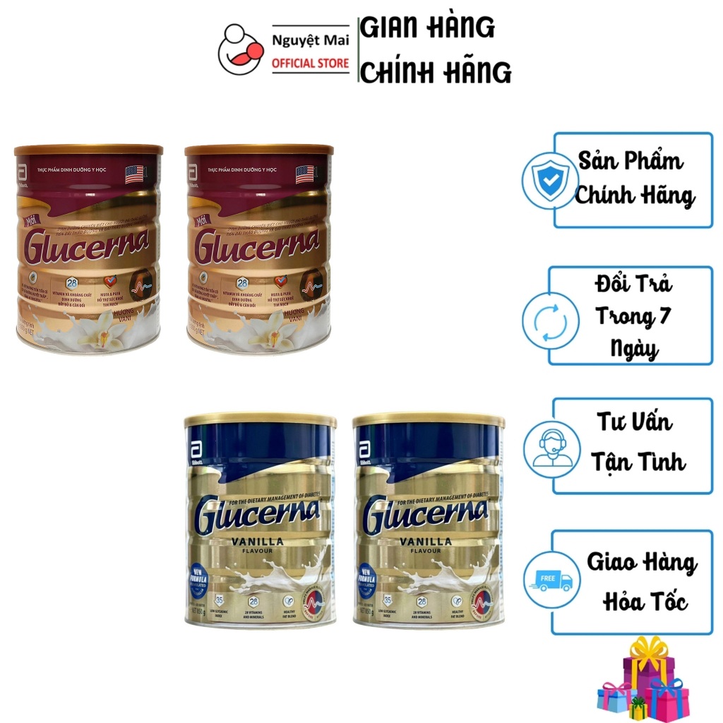 Combo 2 Hộp Sữa Bột Abbott Glucerna Hương Vani 800g/ Glucerna Úc Vanilla Hộp 850g