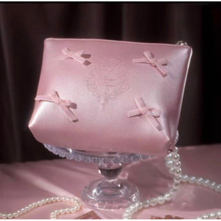 (Có sẵn) Túi đựng mỹ phẩm Flower Knows - túi đựng đồ trang điểm nhỏ gọn - Túi makeup du lịch màu hồng