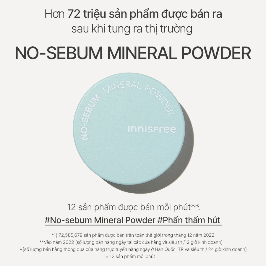 (Quà tặng) Phấn phủ bột kiềm dầu innisfree No Sebum Mineral Powder 5g