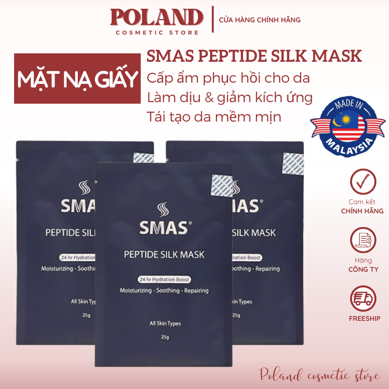 Mặt nạ SMAS Peptide Silk Mask 24H Hydration Boost mặt nạ dưỡng ẩm, phục hồi, tái tạo da 1 miếng 25gr