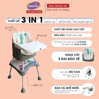 Ghế ăn dặm đa năng ngồi cao/thấp - ghép chung bàn gia đình - bàn học/tập vẽ cho bé Mastela 1016 - bảo hành chính hãng
