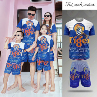 Bộ BIA TIGER XANH quần áo thể thao nam Nữ , đồ tập gym thể thao chất vải co giãn mát mẻ cao cấp mềm mịn unisex