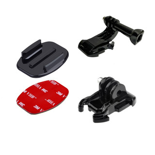 Bộ phụ kiện camera hành trình gồm: miếng dán 3M tròn + đế mount chân thấp + pass thẳng + đế J + vít