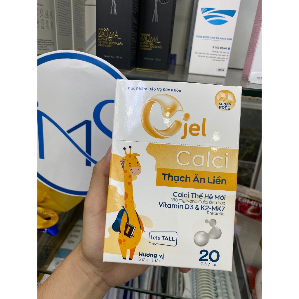 [hộp 20gói]Thạch ăn liền Cjel Calci D3K2 bổ sung Calci thế hệ mới, vitamin D3 và K2 cho bé cao lớn