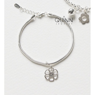 Lắc tay dây giun phối charm xinh, Lắc tay bạc nữ treo charm